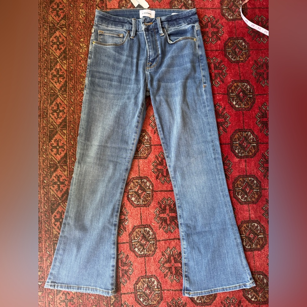 Frame Le Crop Mini Boot Blue Jeans